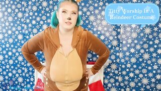 *** TRAILER MERELY *** Titty Worship In A Reindeer Dress - Solo Hotty