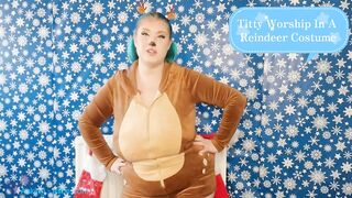 *** TRAILER MERELY *** Titty Worship In A Reindeer Dress - Solo Hotty