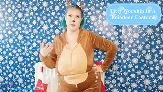*** TRAILER MERELY *** Titty Worship In A Reindeer Dress - Solo Hotty