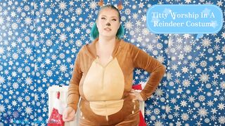 *** TRAILER MERELY *** Titty Worship In A Reindeer Dress - Solo Hotty