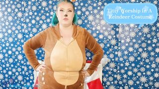 *** TRAILER MERELY *** Titty Worship In A Reindeer Dress - Solo Hotty