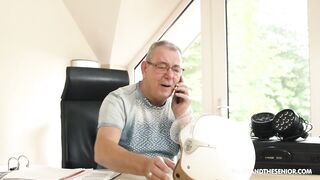 Old boss takes advantage of slutty teen secretary