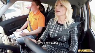 Sexy Blond Cougar bangs a driving instructor - Fake Driving School