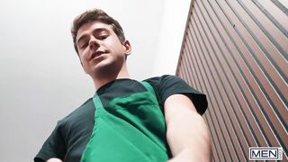 STUDS - Sam Ledger Wishes A Coffee But Ends Up Taking Joey Mills's Dick In His Throat