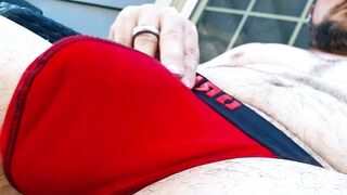 See me Edge my rod and leak precum. Hope I don't get caught.