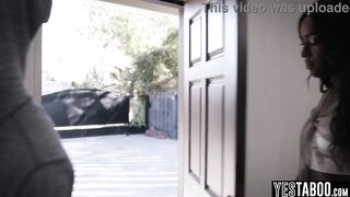 Small black girl bares large butt for interracial sex with ex BF