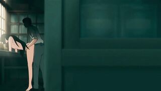 The Maid in Glasses Likes to Ride Large Penis