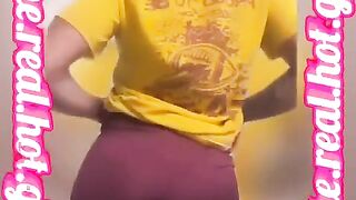 Chocolate Black Baddie Twerks & Undresses in College Dormroom