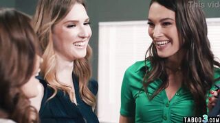 Nasty mother I'd like to fuck lesbian babes double permeating a petite titted floozy