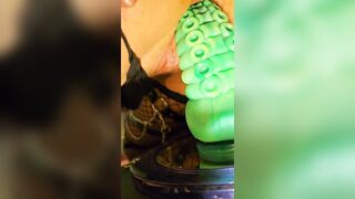 Afterparty returned home alone once more # Groaning Squirt CLIMAX riding Alien Sex-toy