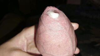 Large cock head close up. I cum from a masturbating massage
