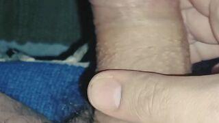 Large dry white dick masturbates and finishes not fast