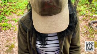 Outdoor risky bang in forest - Tonny and Mia