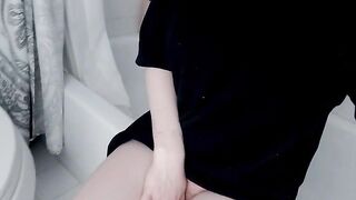 Quick tease with family right outside the door