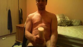 Sitting on chair watching porn screwing a felsh light untill I ejaculate