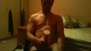 Sitting on chair watching porn screwing a felsh light untill I ejaculate