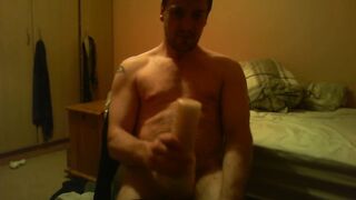 Sitting on chair watching porn screwing a felsh light untill I ejaculate