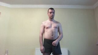 Standing up flesh light play whilst watching porn