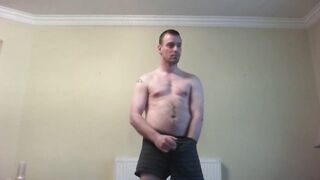 Standing up flesh light play whilst watching porn