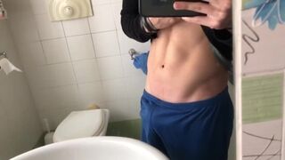 Teen Playing With Lube on His Large Thick Uncut Schlong