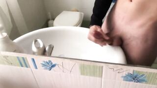 Teen Playing With Lube on His Large Thick Uncut Schlong