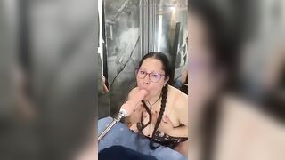 I practice oral pleasure exercises with my sex machine, I wanna put a ramrod this large in my throat.