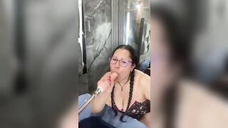 I practice oral pleasure exercises with my sex machine, I wanna put a ramrod this large in my throat.