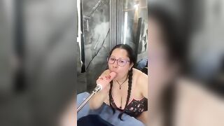 I practice oral pleasure exercises with my sex machine, I wanna put a ramrod this large in my throat.