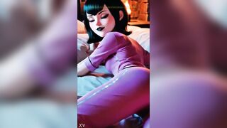 Mavis slides into her red pajamas, her gothic charm glowing even in the quiet of the night. The vampire princess shows a softer, tempting side hidden away from the castle walls…