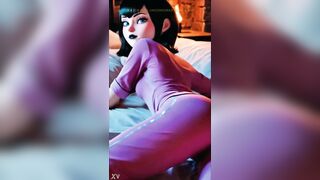 Mavis slides into her red pajamas, her gothic charm glowing even in the quiet of the night. The vampire princess shows a softer, tempting side hidden away from the castle walls…