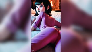 Mavis slides into her red pajamas, her gothic charm glowing even in the quiet of the night. The vampire princess shows a softer, tempting side hidden away from the castle walls…