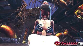 CG Anime Nessa - Large Melons Beauty Wearing Shiny Latex Bodysuit and Gloves Performs Sexy Slippery Titjob and Tugjob Ending in POV Semen Explosion In Sweetheart Elect two