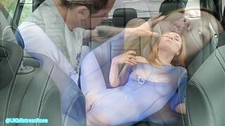 Public bang in hose and massive cum gulp