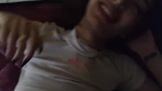 That babe masturbates in front of my camera and then I screw her. Cum in throat