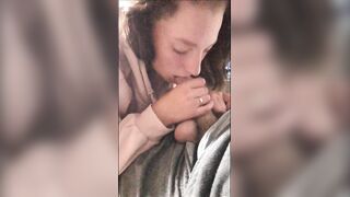 A schoolgirl greedy for a jock sucked right on the threshold