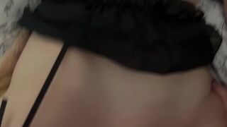 Ebony Underware POV Spunk fountain