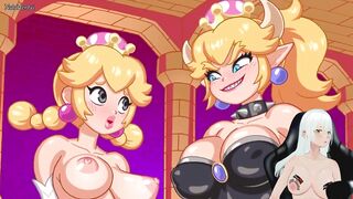 Charming Princess Mario Peach was drilled hard by her ally with a thong-on