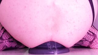 Playing with a biggest 10 cm diameter booty-plug in my booty