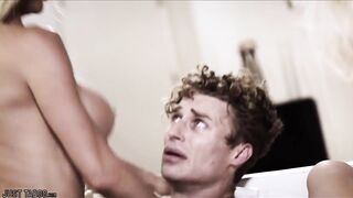 My sexually excited and sexy stepson will screw your taut snatch into shape, gal!