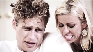 My sexually excited and sexy stepson will screw your taut snatch into shape, gal!