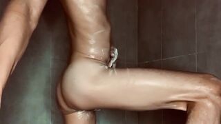 Youthful dude masturbates until that guy ends up in the shower