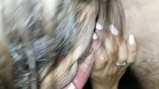 Wife gets mouth banged and licks my balls