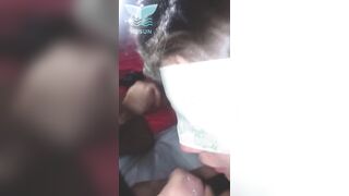 eating my lover's goo - in front of a mirror pretty and golden-haired