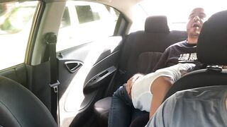 I give my boyfriend a good oral pleasure in the back seat of the Uber