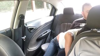 I give my boyfriend a good oral pleasure in the back seat of the Uber