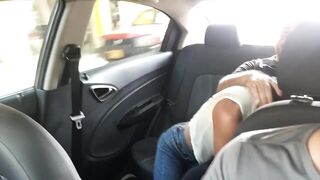 I give my boyfriend a good oral pleasure in the back seat of the Uber