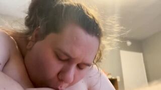 Hawt big beautiful woman blows and then gets creampied