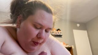 Hawt big beautiful woman blows and then gets creampied