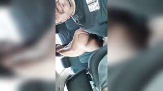 hawt gal gets in my car showing her butt.