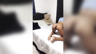 Sexy brunette hair touches herself super excited for her most good ally via movie scene.